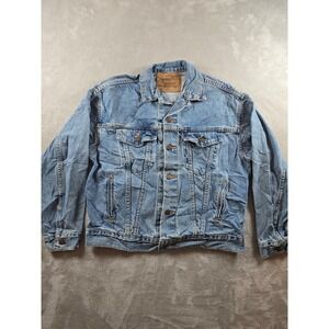 Vintage Levi's Denim Jean Jacket Large 16/18 Blue 90s Made in USA 57510 *Read